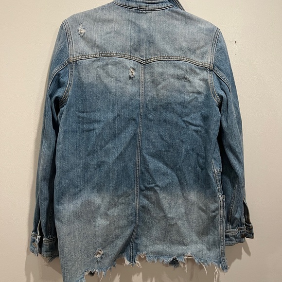 Free People Moonchild denim shirt jacket sz x small - Picture 7 of 8